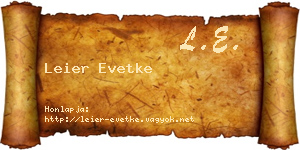 Leier Evetke névjegykártya